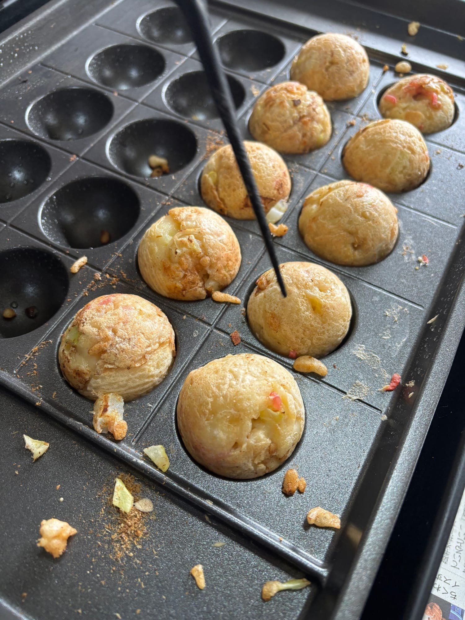 Takoyaki party with friends cooking together