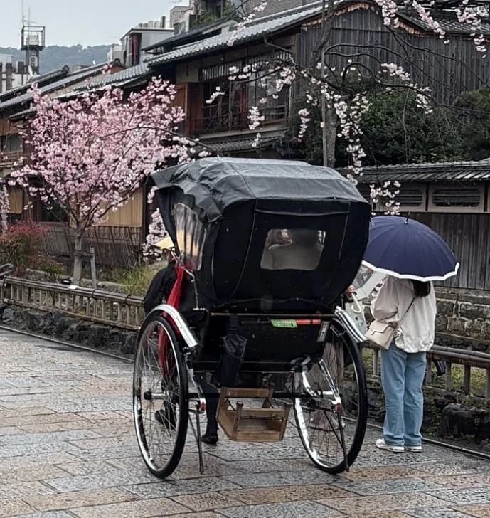 A rickshaw in Kyoto during a student's trip to Japan